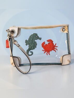 Coach Rare Nautical Wristlet Seahorse & Crab (A713)